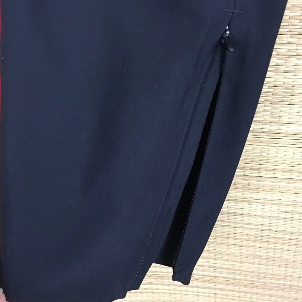 Athleta Black Slim Track Pants with Red Side Stripe